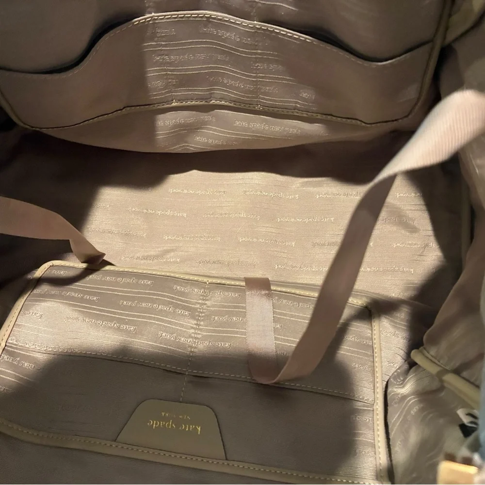 Kate Spade Everything Racing Stripe Faux Shearling Large Tote EUC - Picture 15 of 16